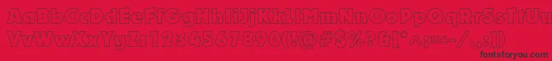 Dynaroutlinec Font – Black Fonts on Red Background