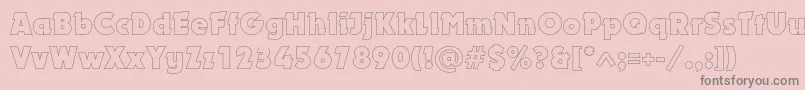 Dynaroutlinec Font – Gray Fonts on Pink Background