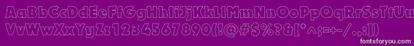 Dynaroutlinec Font – Green Fonts on Purple Background