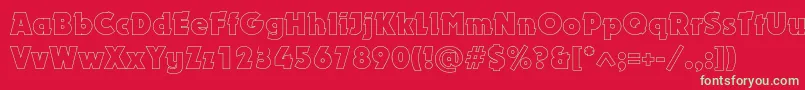 Dynaroutlinec Font – Green Fonts on Red Background