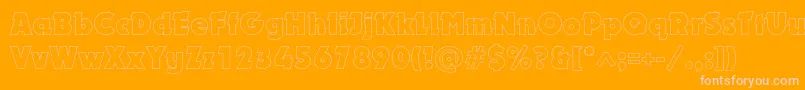 Dynaroutlinec Font – Pink Fonts on Orange Background