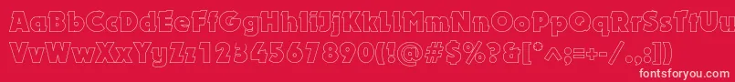 Dynaroutlinec-Schriftart – Rosa Schriften auf rotem Hintergrund
