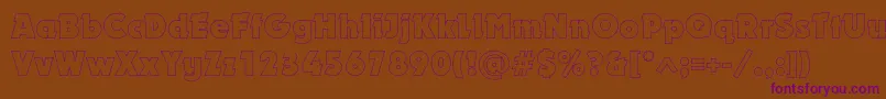 Dynaroutlinec Font – Purple Fonts on Brown Background