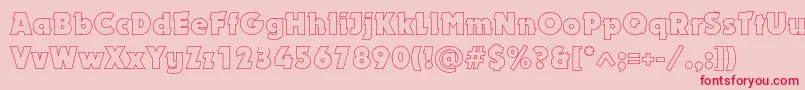 Dynaroutlinec Font – Red Fonts on Pink Background