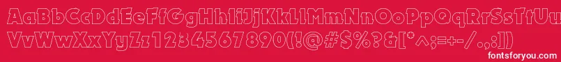 Dynaroutlinec Font – White Fonts on Red Background