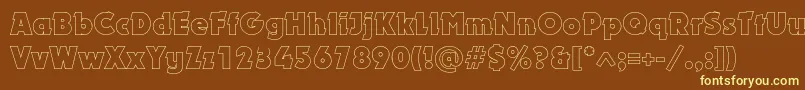 Dynaroutlinec Font – Yellow Fonts on Brown Background