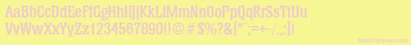 Czcionka HeliumSerialBoldDb – różowe czcionki na żółtym tle