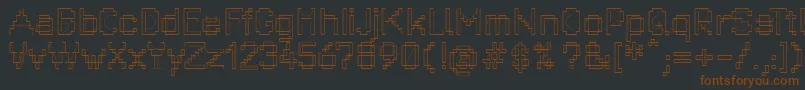 Czcionka Mkpixelproject – brązowe czcionki na czarnym tle