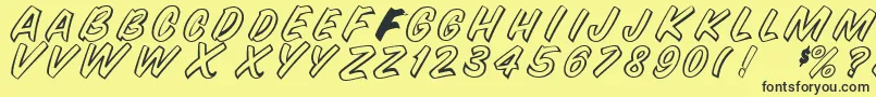 SnyderspeedRegular Font – Black Fonts on Yellow Background