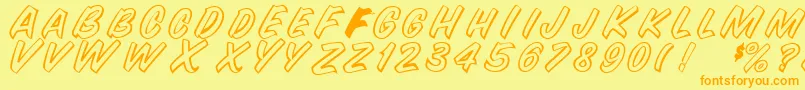 Police SnyderspeedRegular – polices orange sur fond jaune