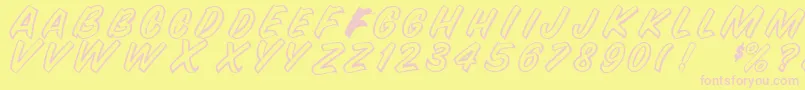 Шрифт SnyderspeedRegular – розовые шрифты на жёлтом фоне