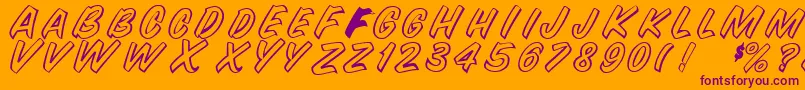 SnyderspeedRegular Font – Purple Fonts on Orange Background