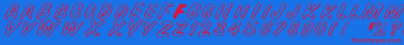 SnyderspeedRegular Font – Red Fonts on Blue Background