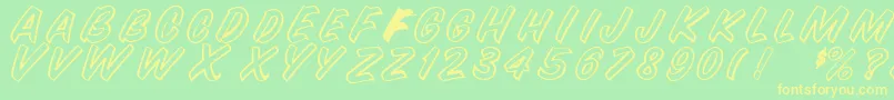 SnyderspeedRegular Font – Yellow Fonts on Green Background