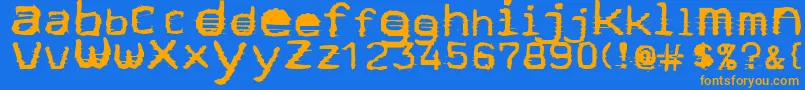 Stock Font – Orange Fonts on Blue Background