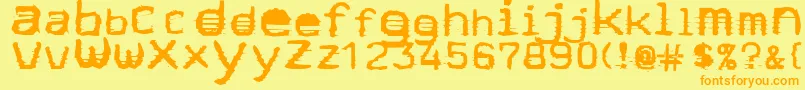 Stock Font – Orange Fonts on Yellow Background