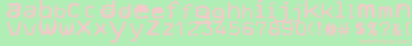 Stock-fontti – vaaleanpunaiset fontit vihreällä taustalla