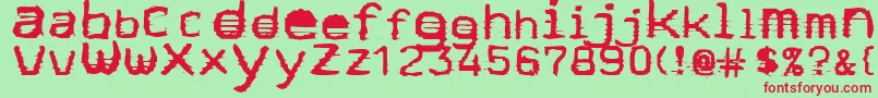Stock-fontti – punaiset fontit vihreällä taustalla
