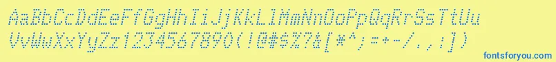 TelidonItalic Font – Blue Fonts on Yellow Background