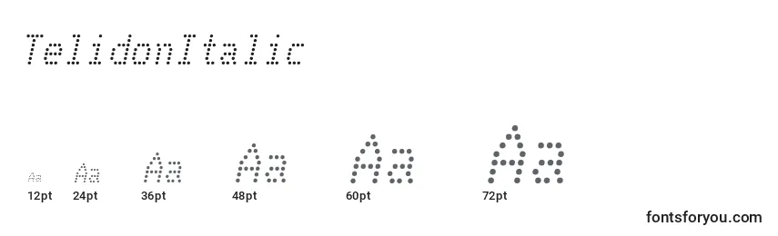 TelidonItalic Font Sizes