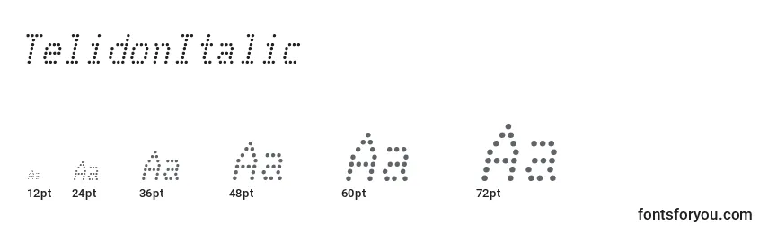 Tamaños de fuente TelidonItalic