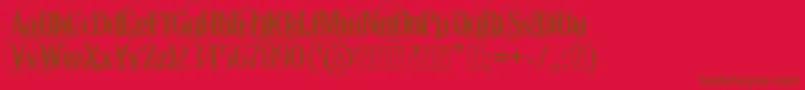 ThronDemo-Schriftart – Braune Schriften auf rotem Hintergrund
