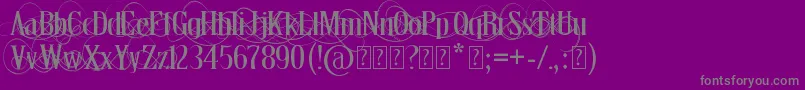 ThronDemo-fontti – harmaat kirjasimet violetilla taustalla