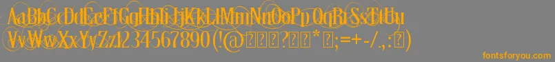 ThronDemo-Schriftart – Orangefarbene Schriften auf grauem Hintergrund