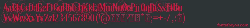 フォントThronDemo – 黒い背景に赤い文字