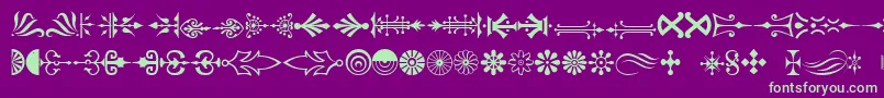 PRegular2 Font – Green Fonts on Purple Background