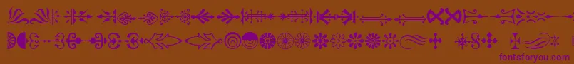 PRegular2-fontti – violetit fontit ruskealla taustalla