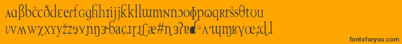 Шрифт TechphoneticCn – чёрные шрифты на оранжевом фоне