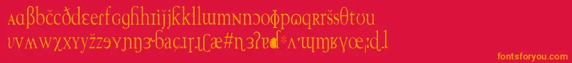 TechphoneticCn Font – Orange Fonts on Red Background