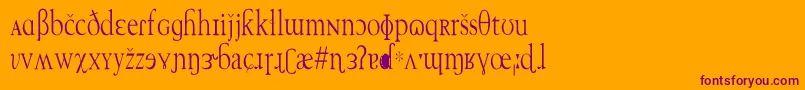 TechphoneticCn Font – Purple Fonts on Orange Background