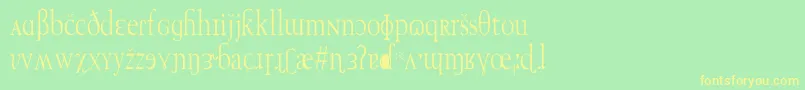 TechphoneticCn Font – Yellow Fonts on Green Background