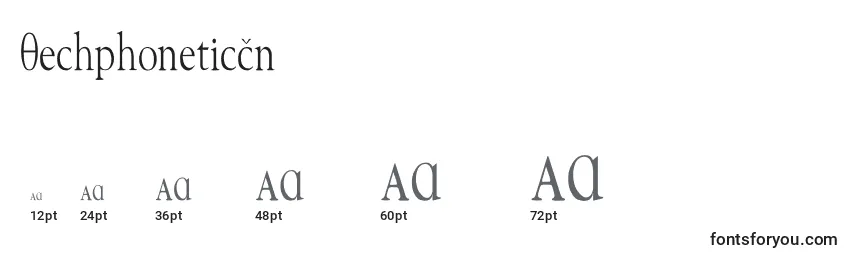 TechphoneticCn Font Sizes