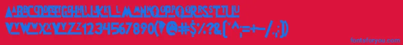 Czcionka PowerRangers – niebieskie czcionki na czerwonym tle