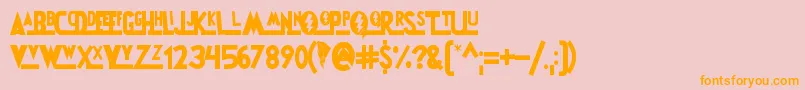 PowerRangers Font – Orange Fonts on Pink Background