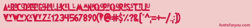 フォントPowerRangers – ピンクの背景に赤い文字