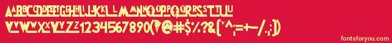 PowerRangers Font – Yellow Fonts on Red Background