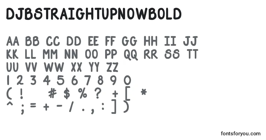 Шрифт DjbStraightUpNowBold – алфавит, цифры, специальные символы