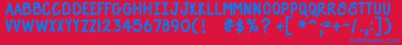 DjbStraightUpNowBold Font – Blue Fonts on Red Background