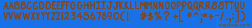 DjbStraightUpNowBold Font – Brown Fonts on Blue Background