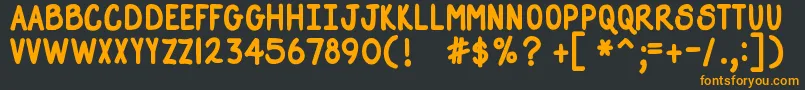 DjbStraightUpNowBold Font – Orange Fonts on Black Background