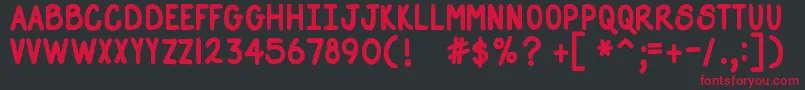 DjbStraightUpNowBold Font – Red Fonts on Black Background