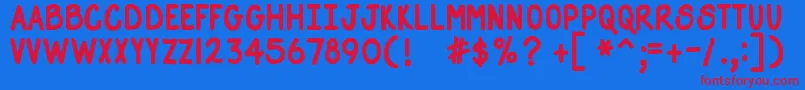 DjbStraightUpNowBold Font – Red Fonts on Blue Background