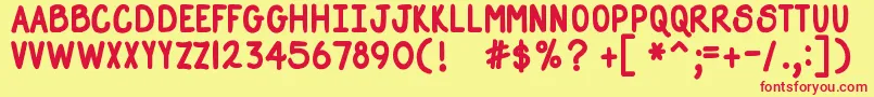 DjbStraightUpNowBold Font – Red Fonts on Yellow Background