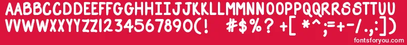 DjbStraightUpNowBold Font – White Fonts on Red Background