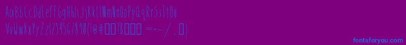 フォントMistress – 紫色の背景に青い文字