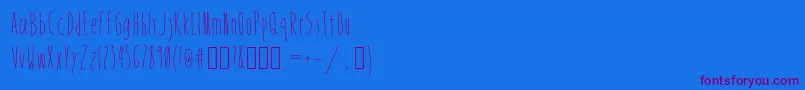 フォントMistress – 紫色のフォント、青い背景